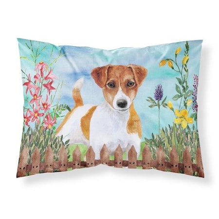Carolines Treasures Carolines Treasures CK1251PILLOWCASE Jack Russell Terrier Spring Fabric Standard Pillowcase CK1251PILLOWCASE